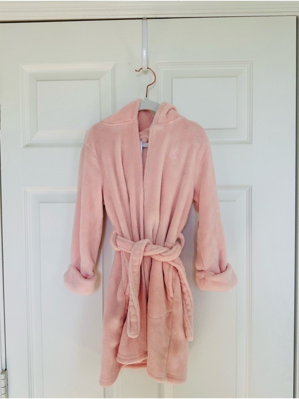 GAP Pink Plush Hooded Bathrobe for Kids